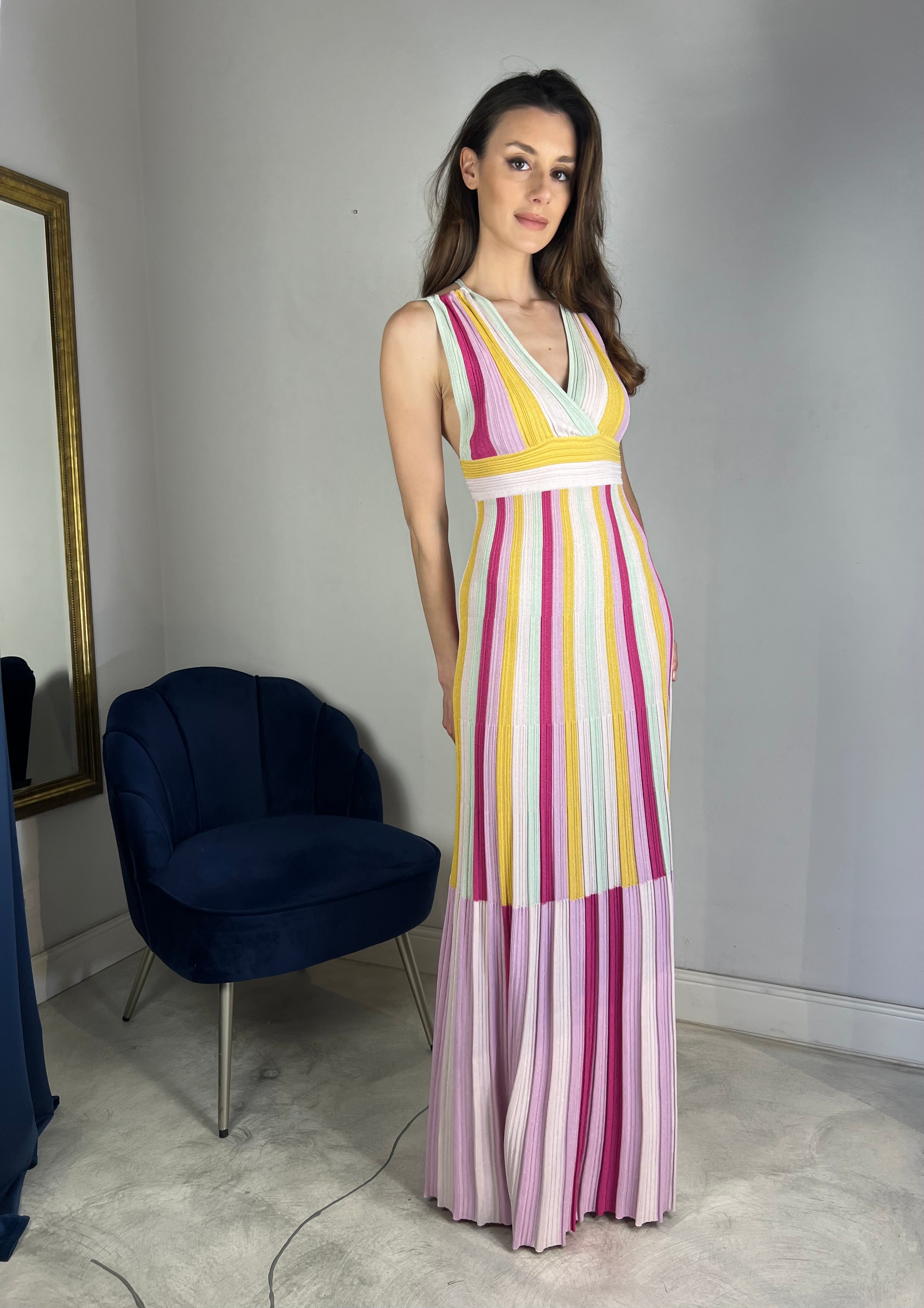 Abito lungo multicolor