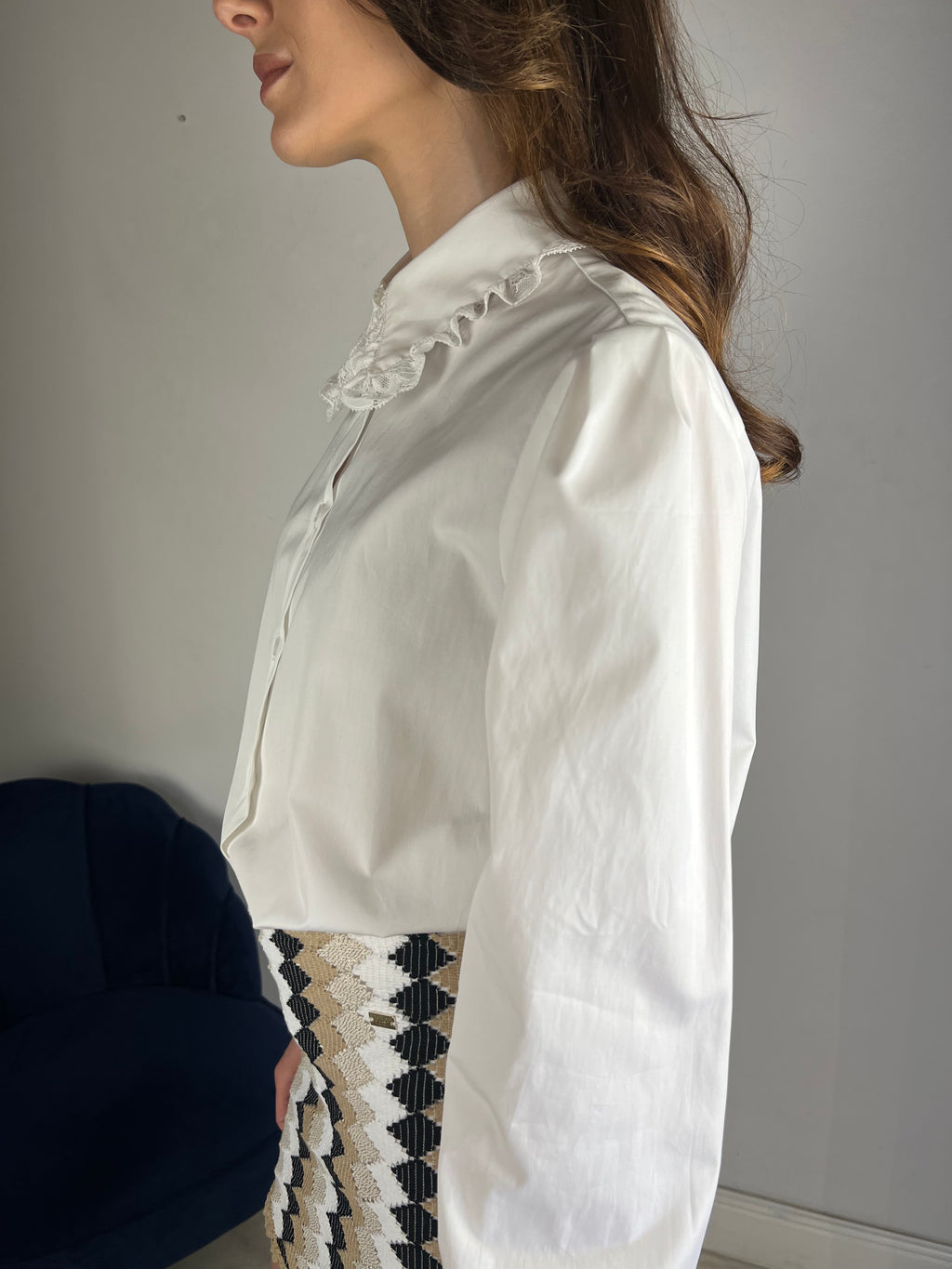 Camicia con colletto in pizzo