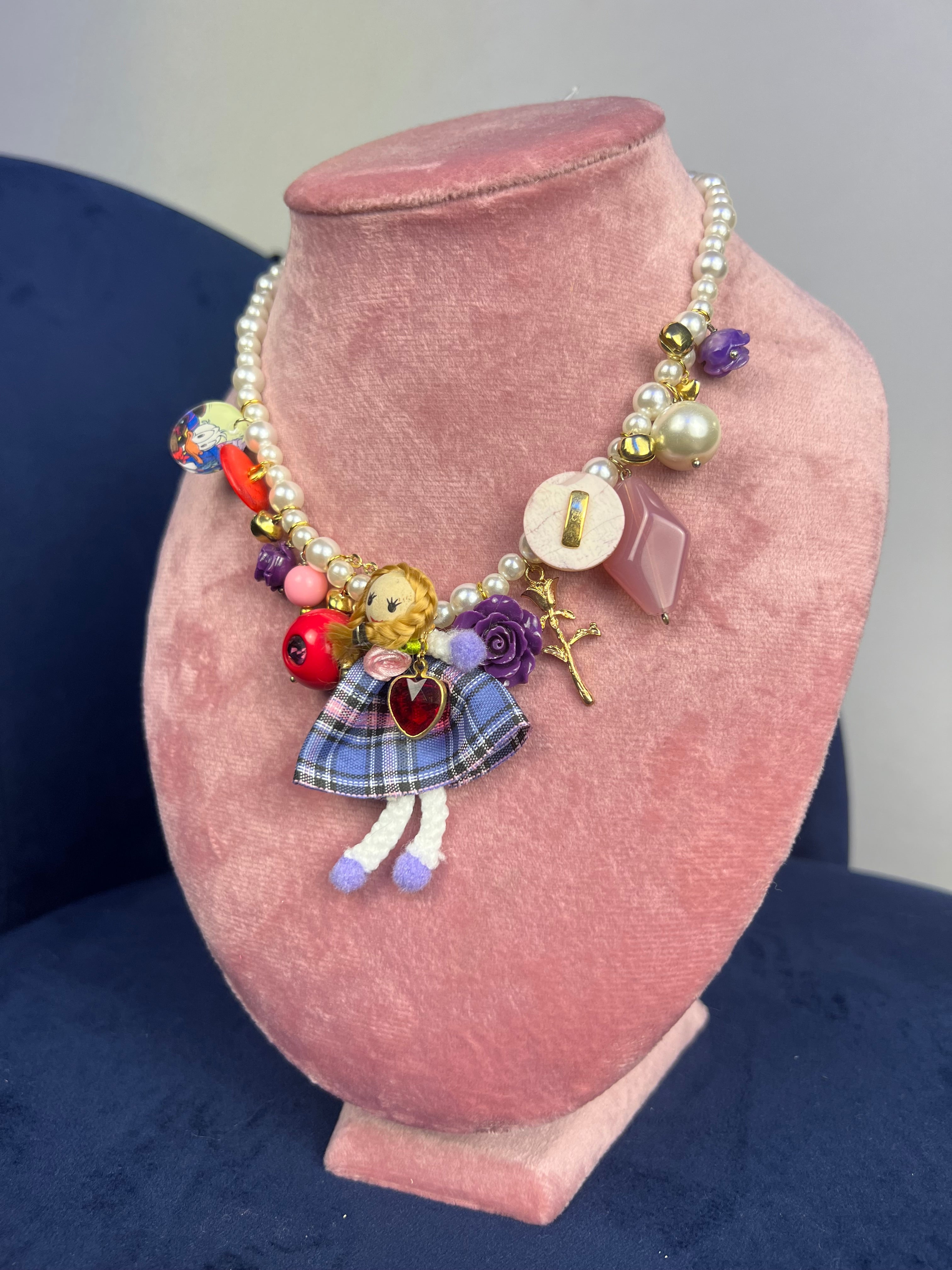 Collana con charms lilla