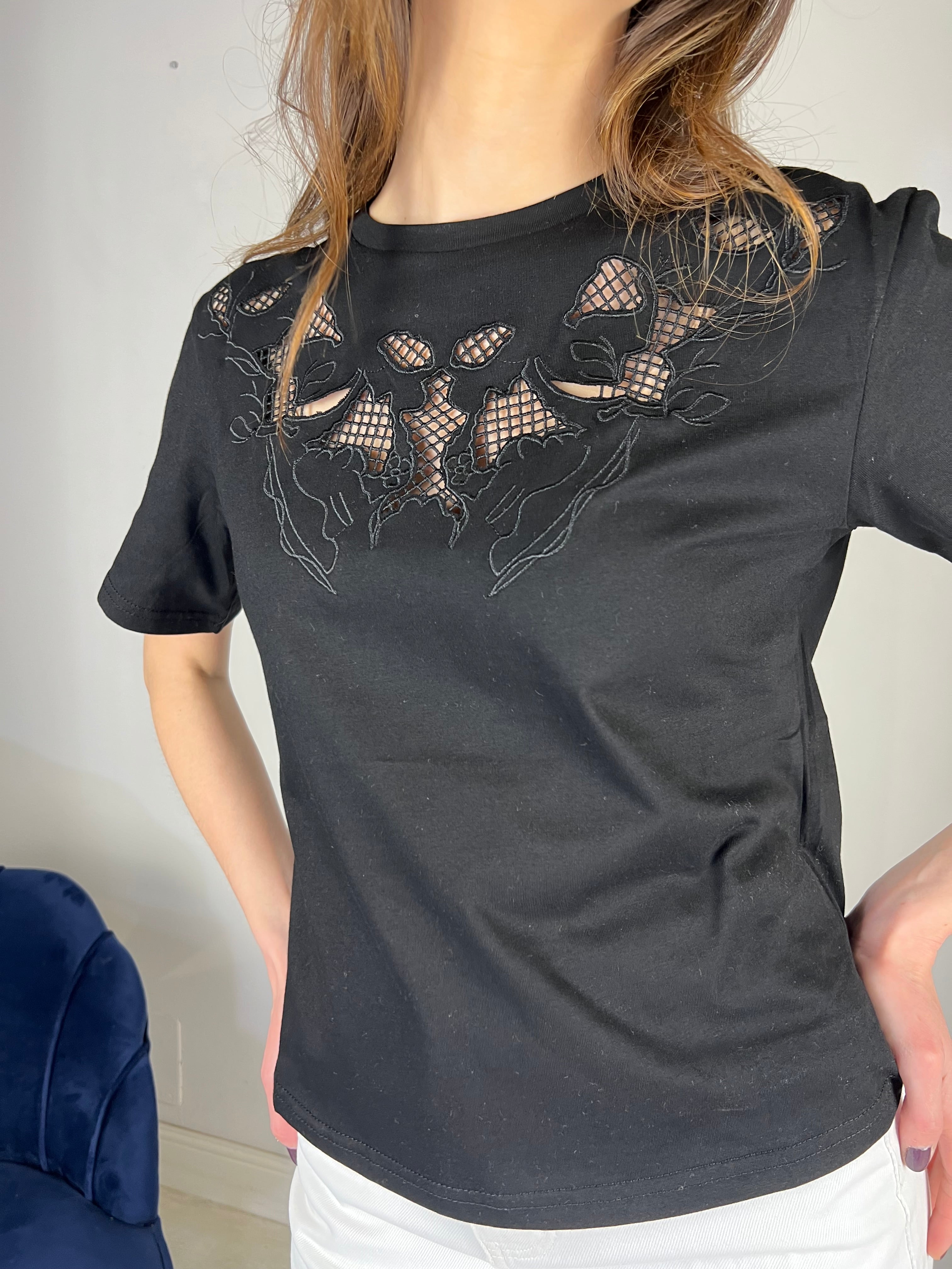 Tshirt traforata nera