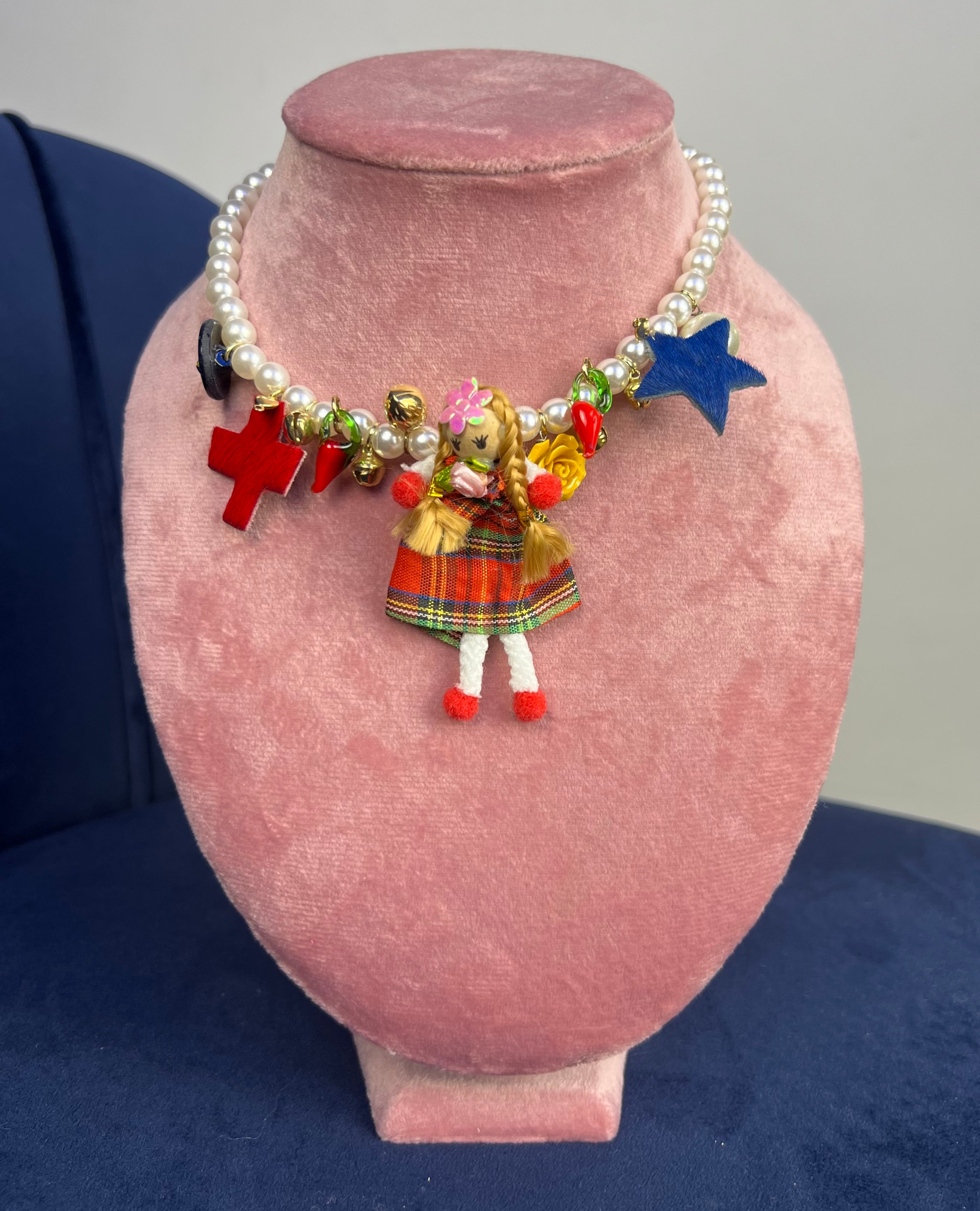 Collana con charms tartan