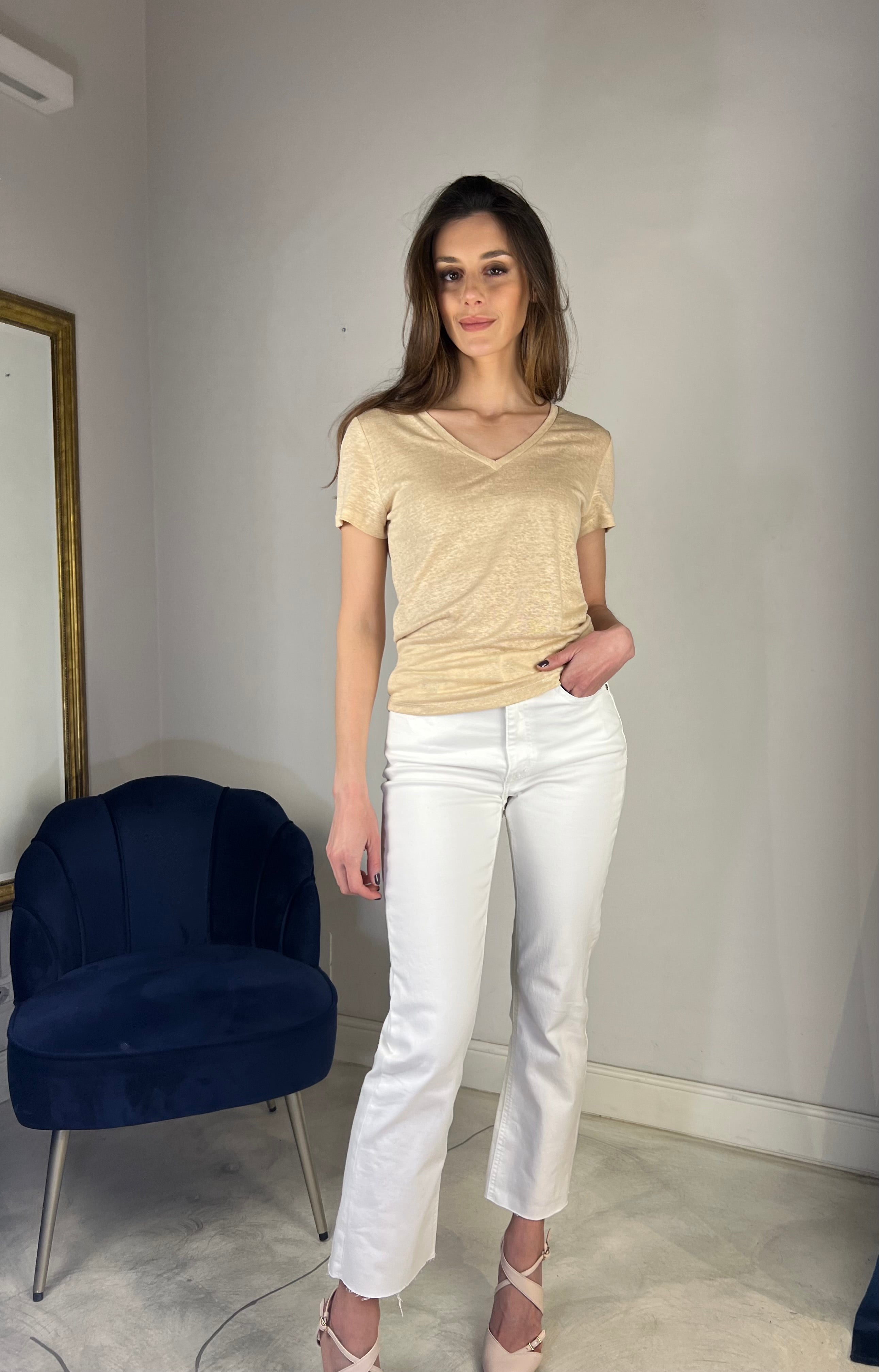 Jeans bianco cropped