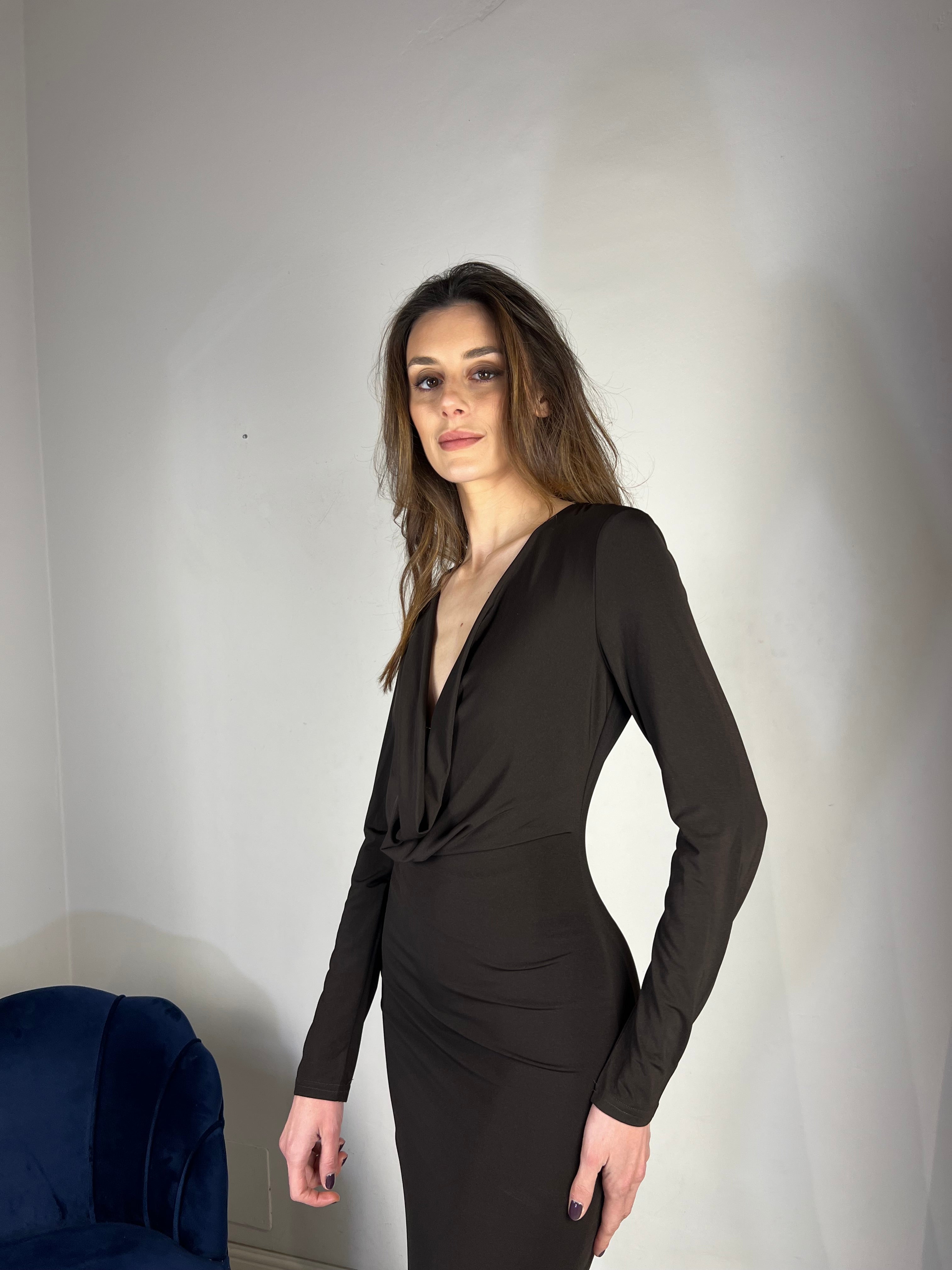 Abito midi cioccolato