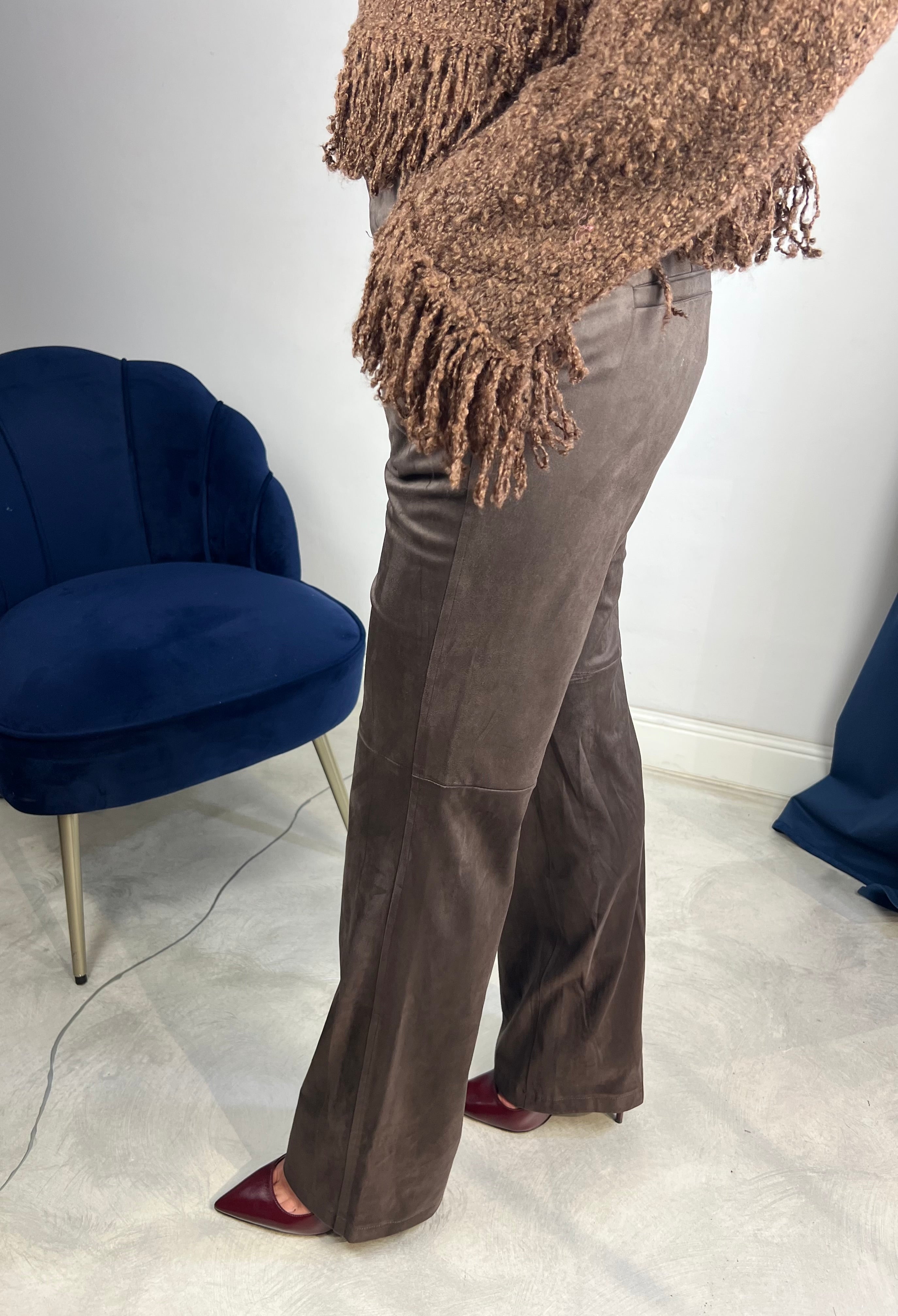 Pantalone effetto scamosciato