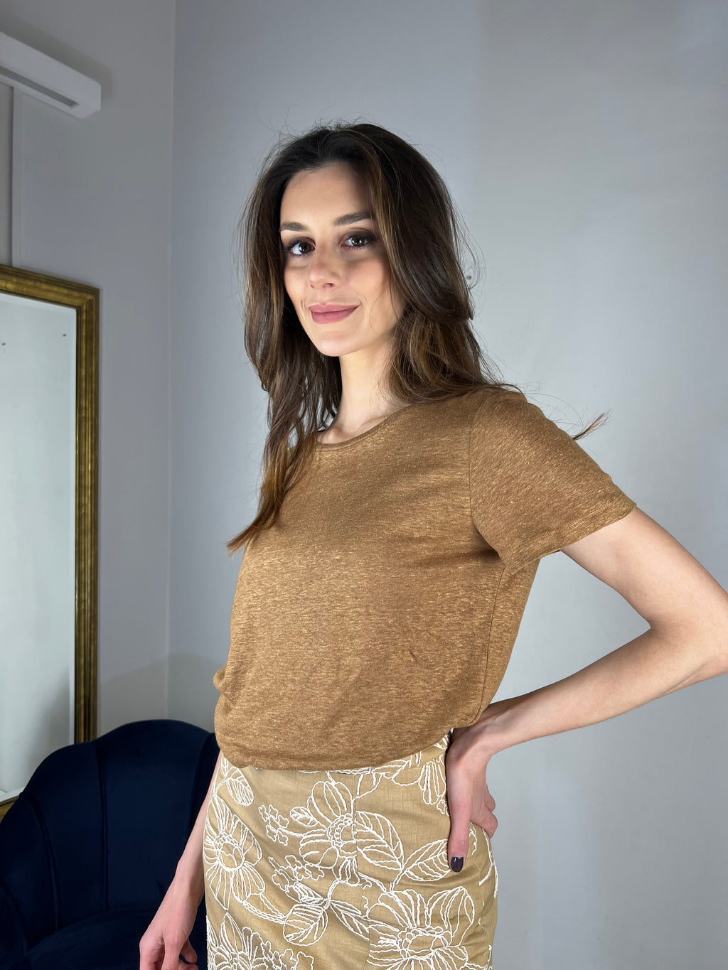 Tshirt 100% lino girocollo
