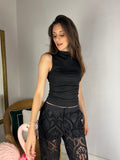 Top smanicato nero