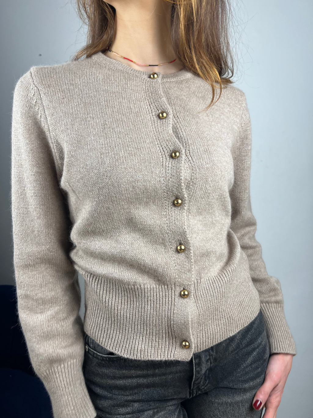 Cardigan tortora