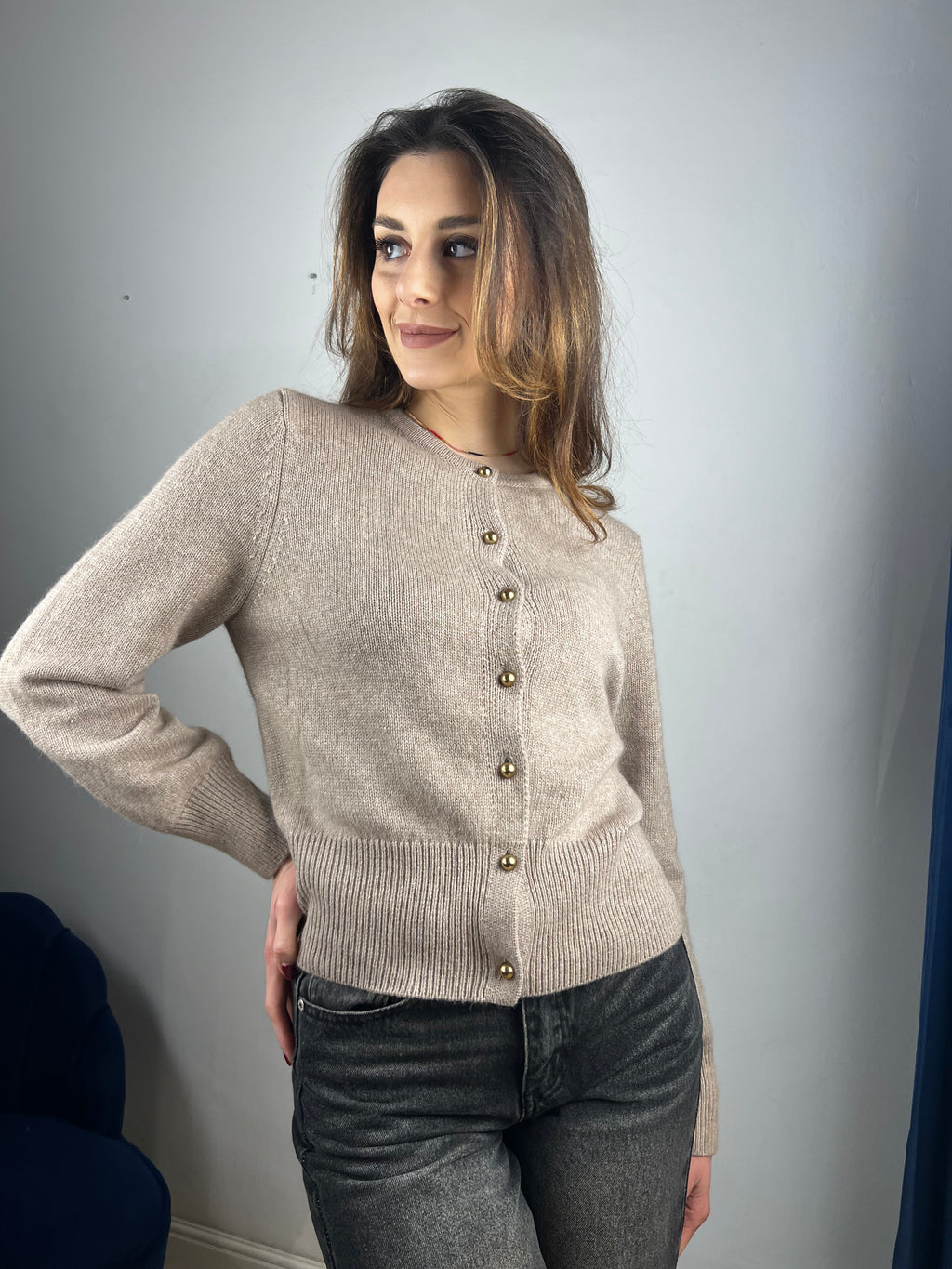 Cardigan tortora