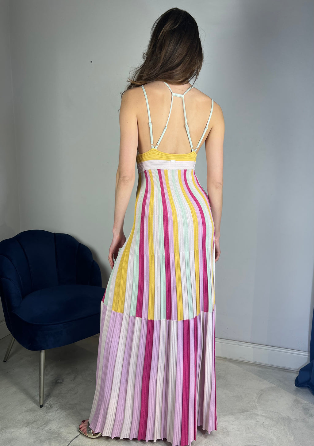 Abito lungo multicolor