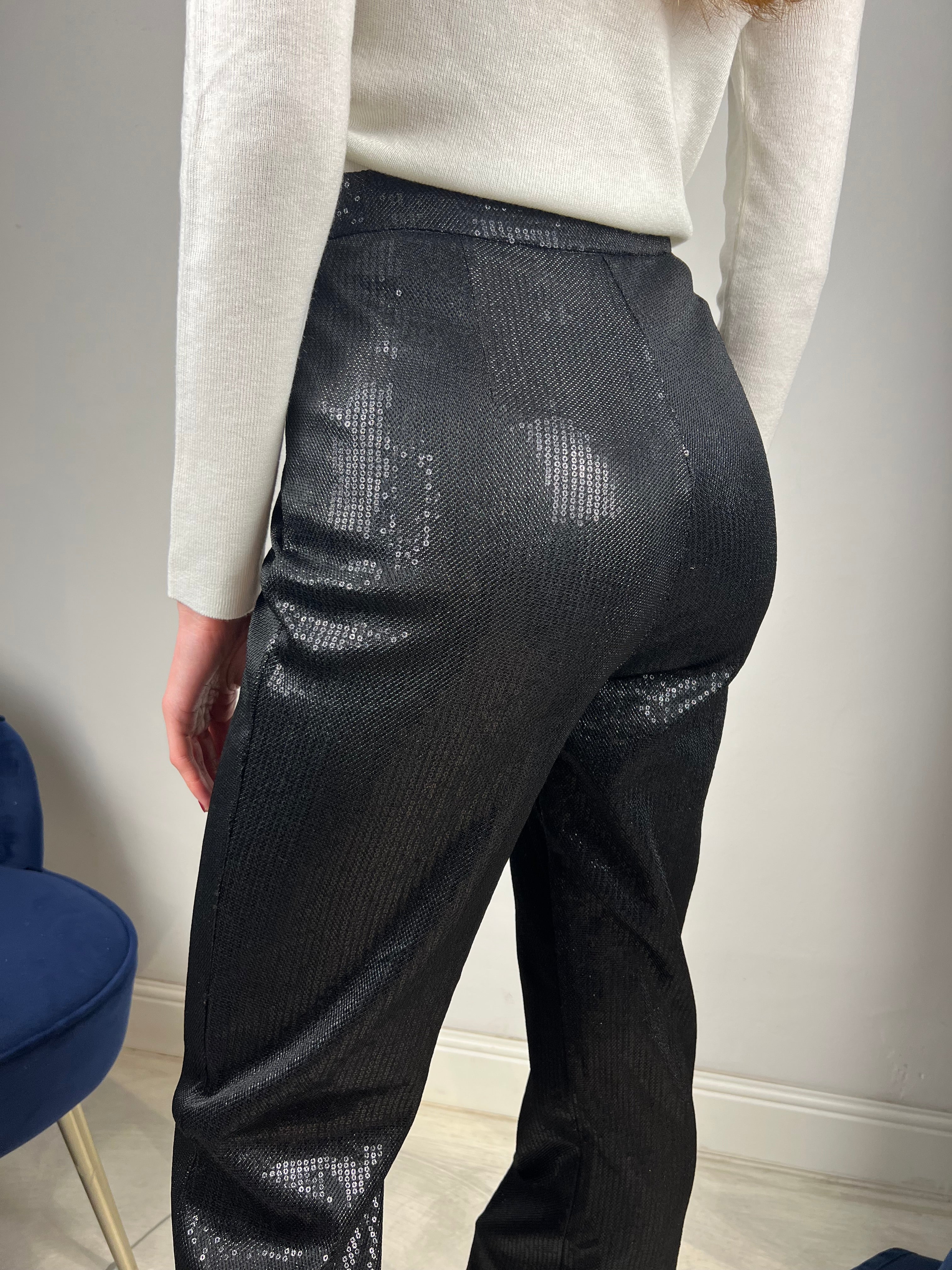 Pantalone a zampa paiettes