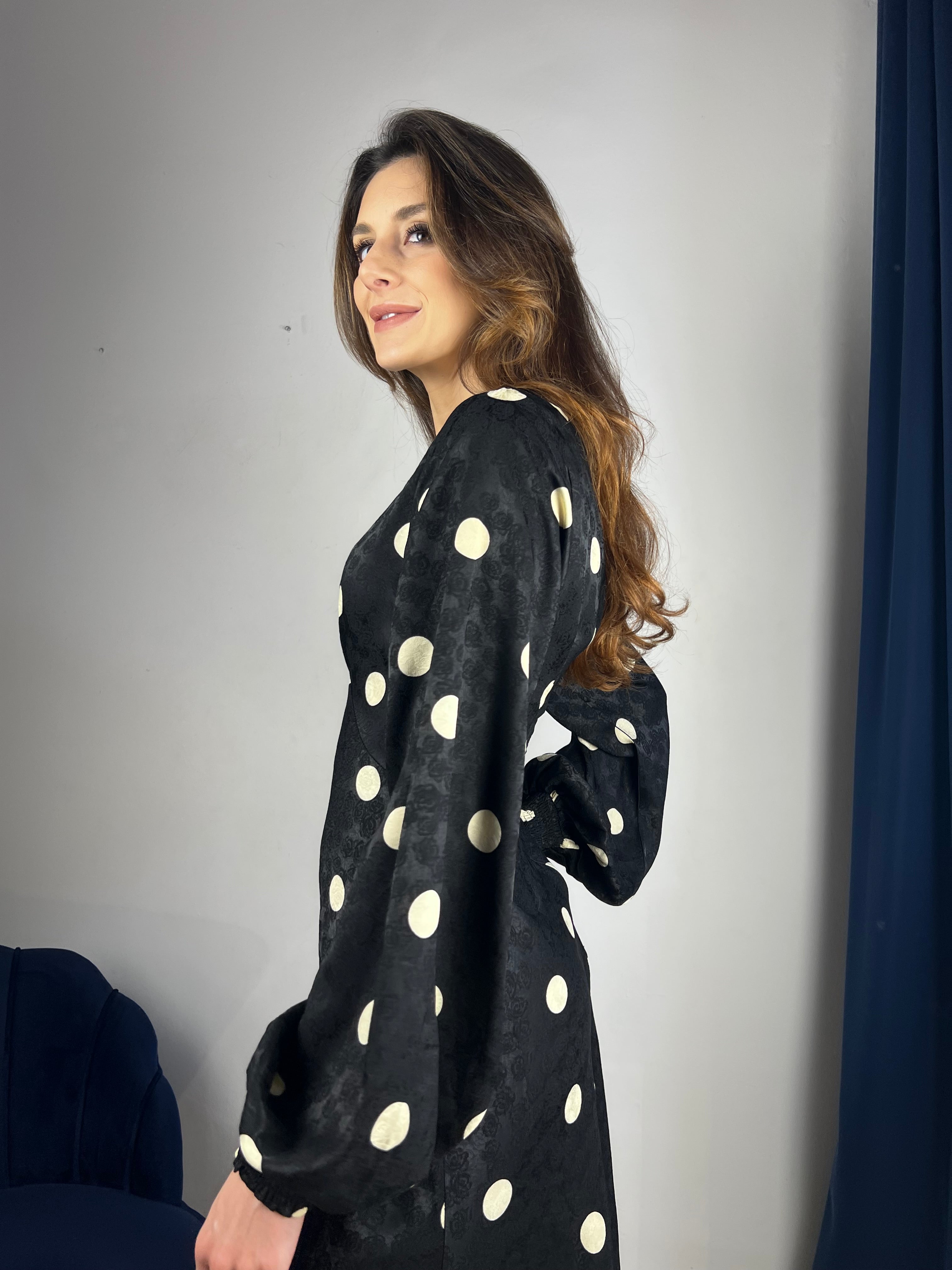 Abito lungo maxi pois