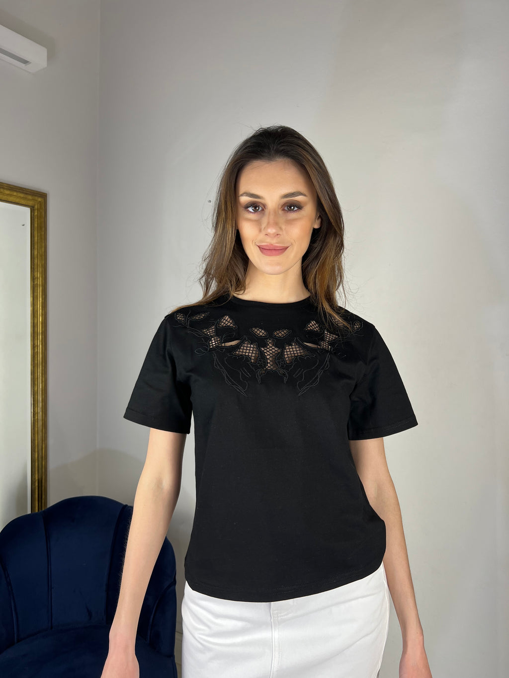 Tshirt traforata nera