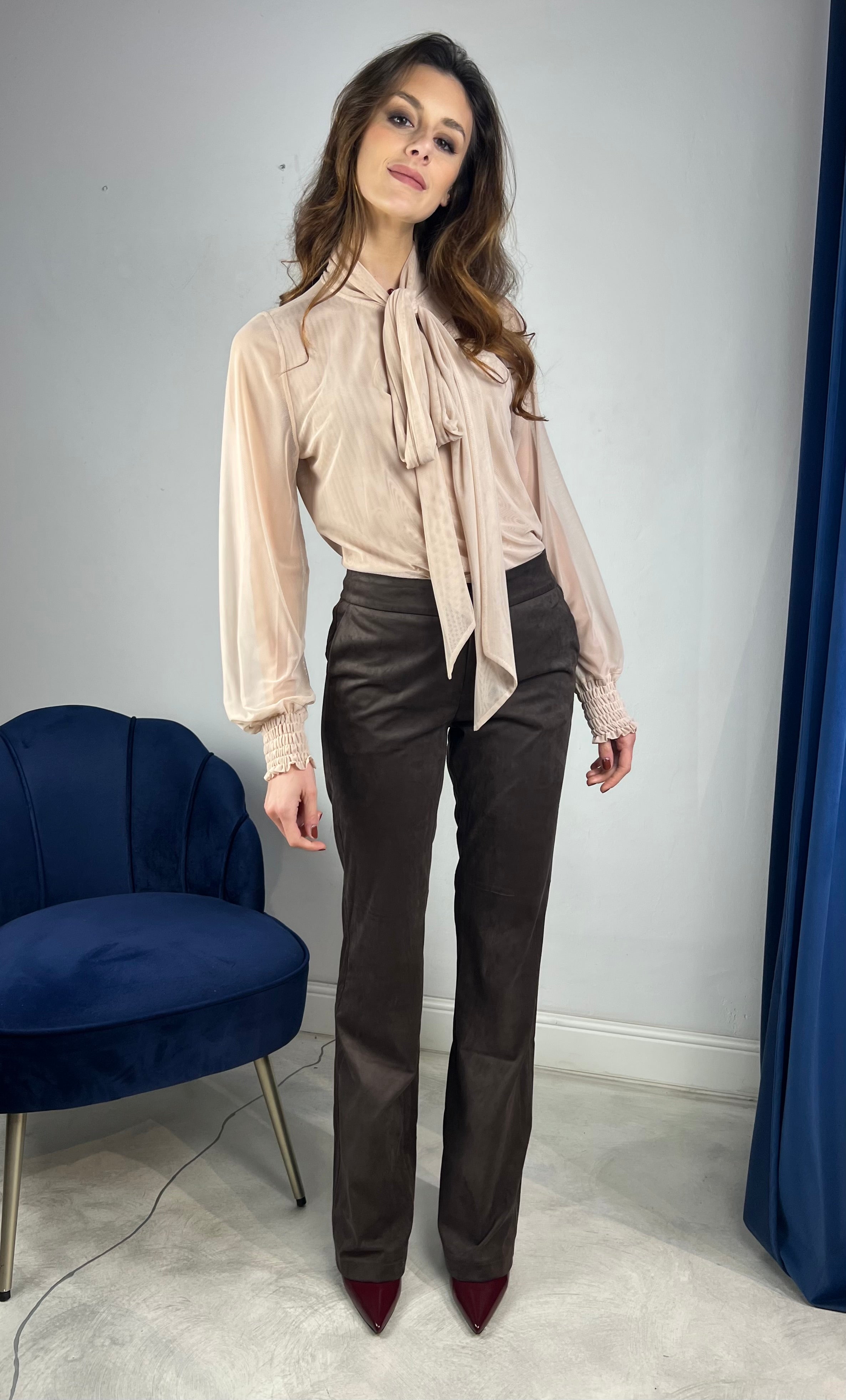 Pantalone effetto camoscio