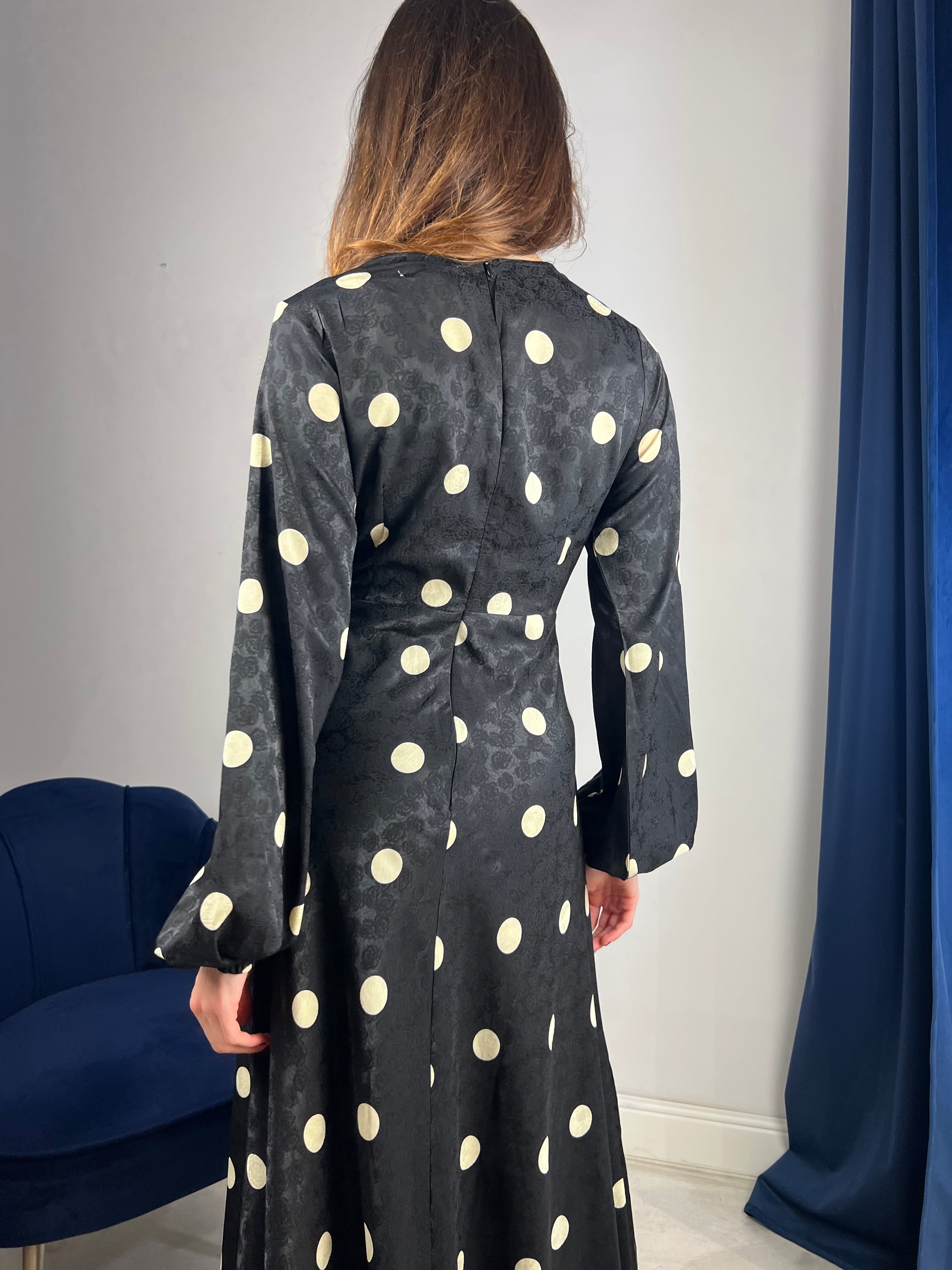 Abito lungo maxi pois