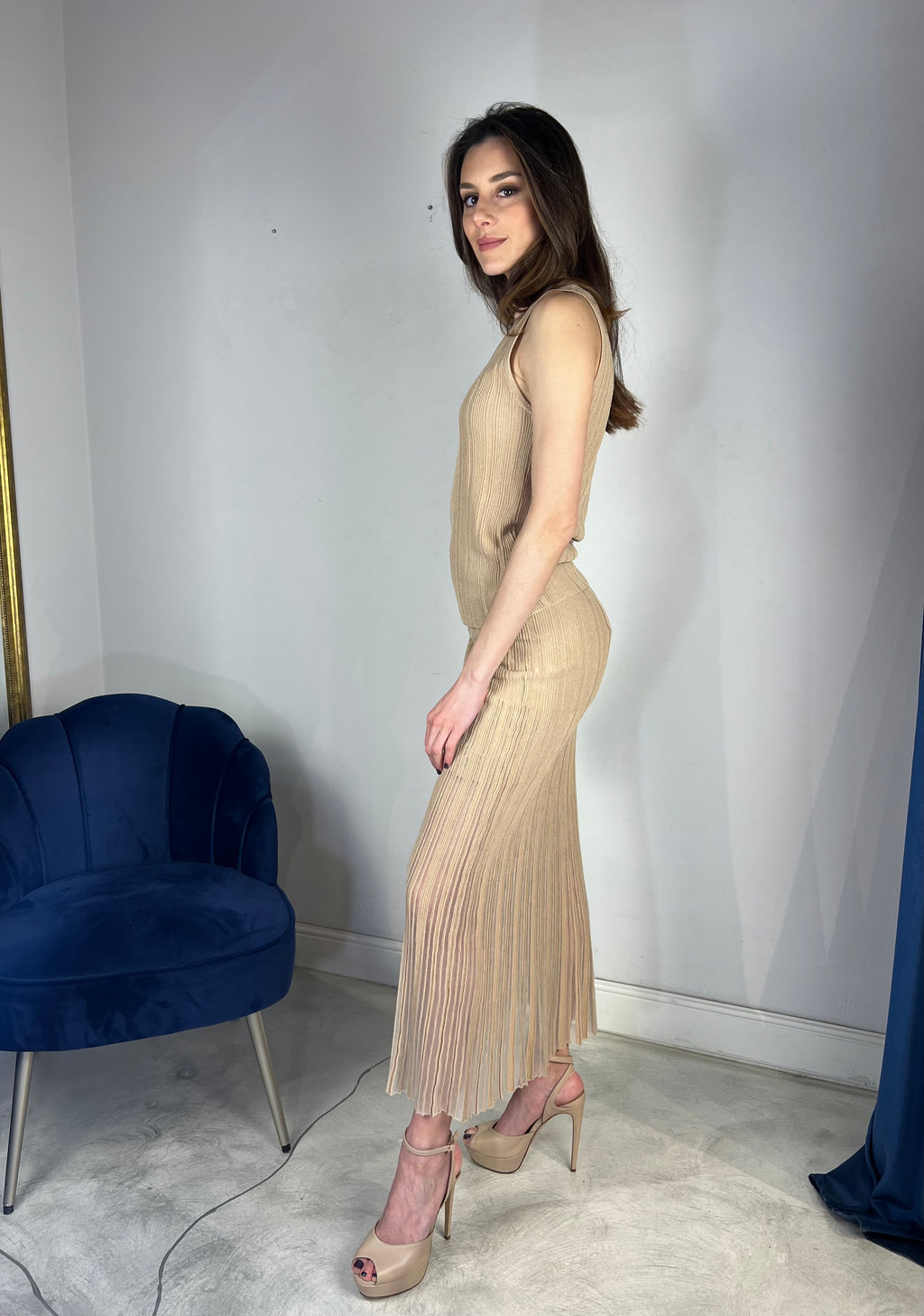 Gonna plissè in maglia